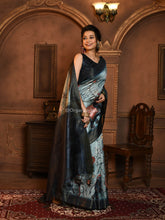 Beauteous Imani Elephant Printed heavy banarasi Dusty Blue saree